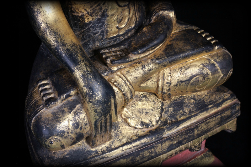 Extremely Rare 18C Wood Burmese Shan Buddha #A046